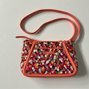 Vera Bradley Coral Pixie Confetti Trimmed Trapeze Crossbody Bag